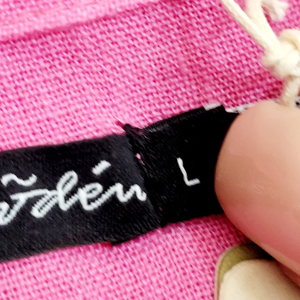 NWT GUDRUN SJODEN Magenta Pink Swedish Linen Button Front Midi Dress Large NEW - Picture 9 of 13